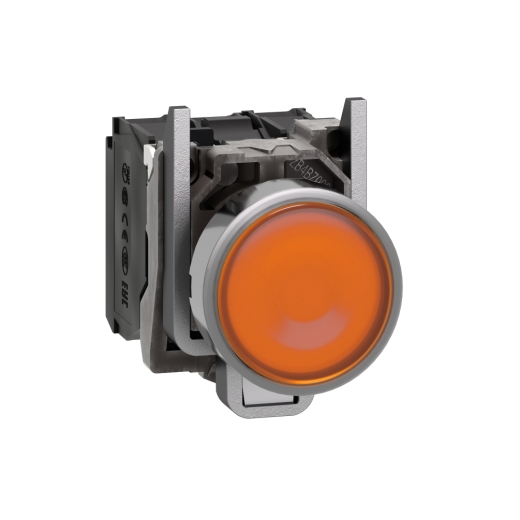 XB4BW35B5 – Schneider Electric Harmony XB4, Illuminated push button, metal, flush, orange, Ø22, spring return, 1 NO + 1 NC… — SCHNEIDER