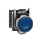 XB4BW36B5 – Schneider Electric Harmony XB4, Illuminated push button, metal, flush, blue, Ø22, spring return, 1 NO + 1 NC 24…