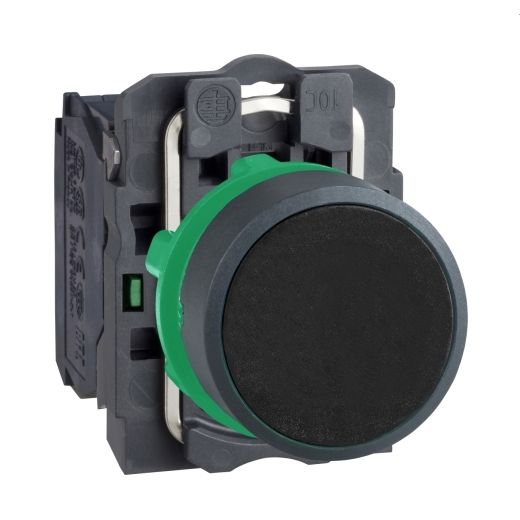 XB5AA21 – Schneider Electric Push button, plastic, flush, black, Ø22, spring return, unmarked, 1 NO — SCHNEIDER