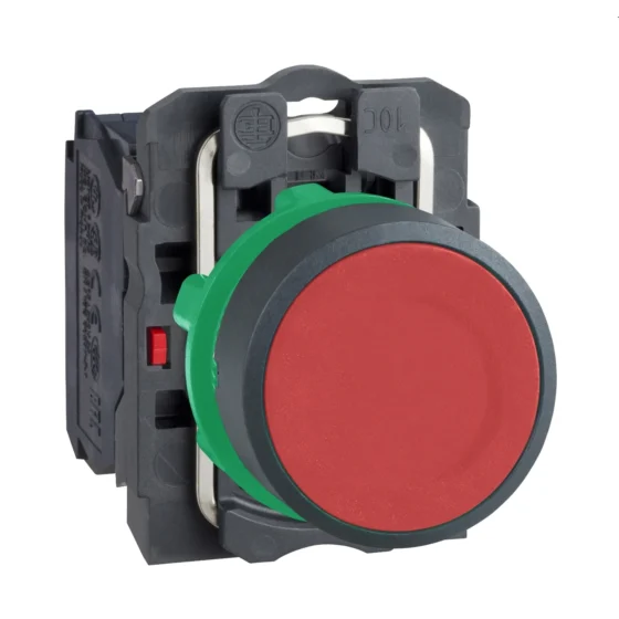 XB5AA42 – Schneider Electric Push button, plastic, flush, red, Ø22, spring return, unmarked, 1 NC — SCHNEIDER