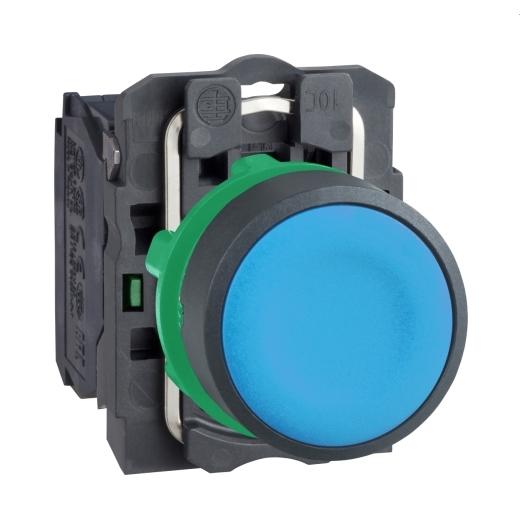 XB5AA61 – Schneider Electric Push button, plastic, flush, blue, Ø22, spring return, unmarked, 1 NO — SCHNEIDER