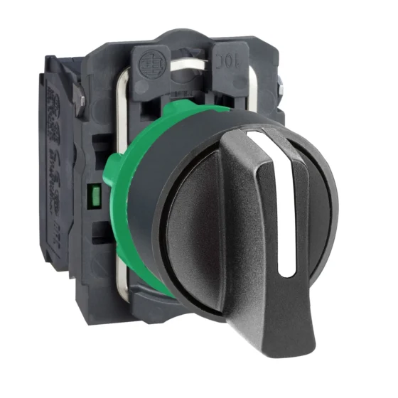 XB5AD53 – Schneider Electric Selector switch, plastic, black, Ø22, 3 positions, spring return to center, 2 NO — SCHNEIDER