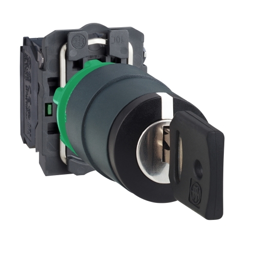 XB5AG33 – Schneider Electric Harmony XB5, Key switch selector, plastic, black, Ø22, key n°455, 3 positions, stay put, 2 NO — SCHNEIDER