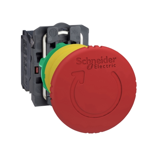 XB5AS8445 – Schneider Electric Emergency stop switching off, plastic, red mushroom Ø40, Ø22, trigger latching turn to… — SCHNEIDER