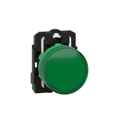 XB5AVM3 – Schneider Electric Pilot light, plastic, green, Ø22, plain lens with integral LED, 230…240 V AC — SCHNEIDER