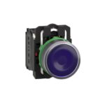 XB5AW36B5 – Schneider Electric Illuminated push button, plastic, flush, blue, Ø22, spring return, 24 V AC/DC, 1 NO + 1 NC