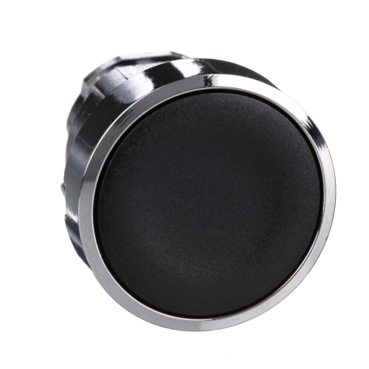 ZB4BA2 – Schneider Electric black flush pushbutton head Ø22 spring return unmarked — SCHNEIDER