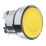 ZB4BA5 – Schneider Electric yellow flush pushbutton head Ø22 spring return unmarked