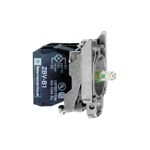 ZB4BW0G35 – Schneider Electric green light block with body/fixing collar with integral LED 110…120V 1NO+1NC — SCHNEIDER
