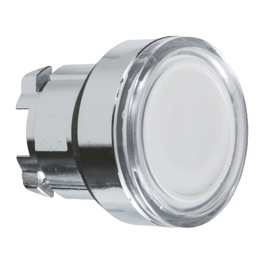 ZB4BW31 – Schneider Electric white flush illuminated pushbutton head Ø22 spring return for BA9s bulb — SCHNEIDER