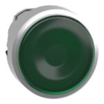 ZB4BW333 – Schneider Electric green flush illuminated pushbutton head Ø22 spring return for integral LED
