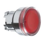ZB4BW34 – Schneider Electric red flush illuminated pushbutton head Ø22 spring return for BA9s bulb