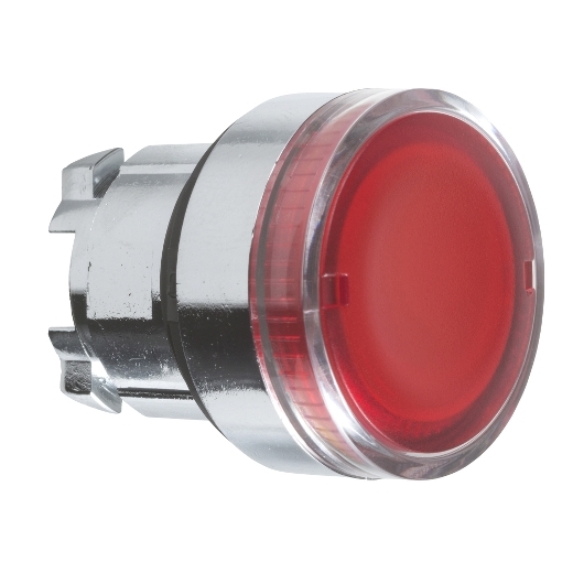 ZB4BW34 – Schneider Electric red flush illuminated pushbutton head Ø22 spring return for BA9s bulb — SCHNEIDER