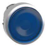 ZB4BW363 – Schneider Electric blue flush illuminated pushbutton head Ø22 spring return for integral LED