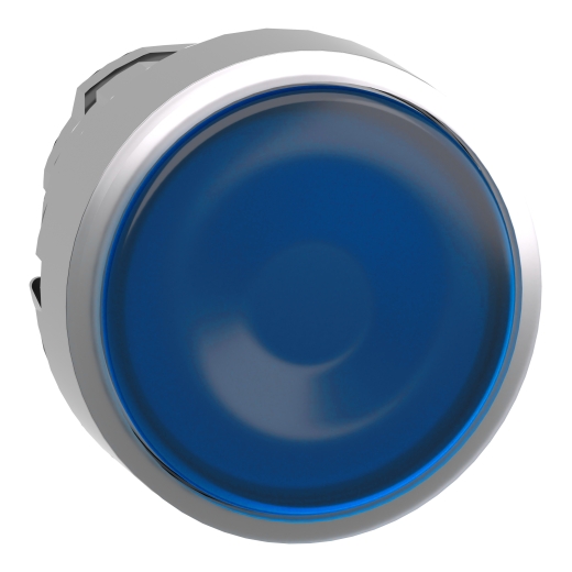 ZB4BW363 – Schneider Electric blue flush illuminated pushbutton head Ø22 spring return for integral LED — SCHNEIDER