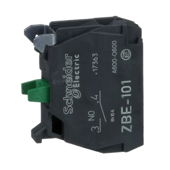 ZBE101 – Schneider Electric single contact block for head Ø22 1NO silver alloy screw clamp terminal — SCHNEIDER